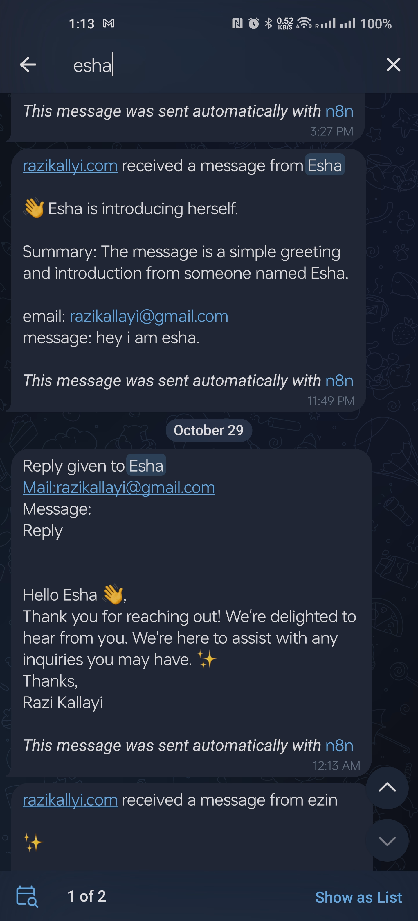 Telegram Notification - Dark
